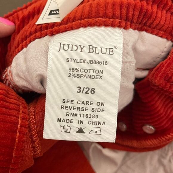 Judy Blue Rust Color High Waist Ankle Straight Corduroy Jeans Pants - Picture 4 of 9